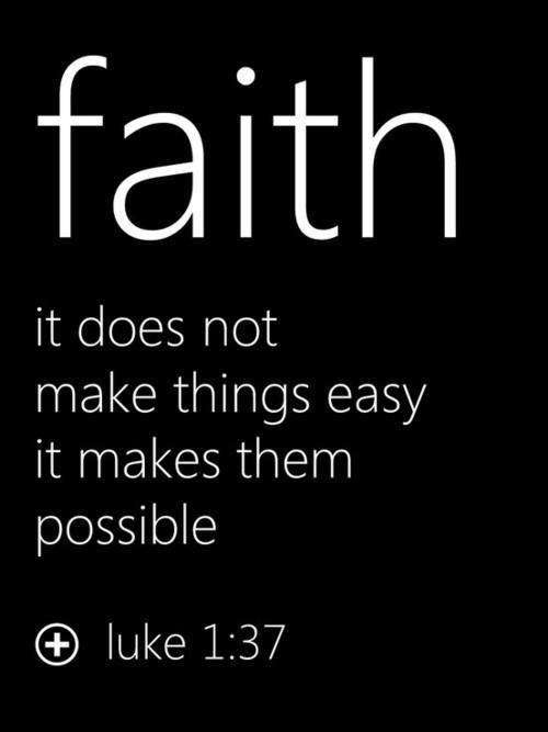 Faith does not make things easy it makes them possible